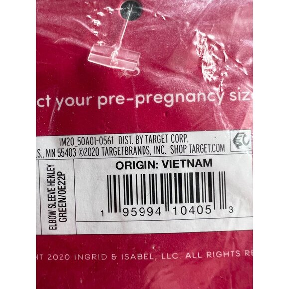 Isabel Maternity by Ingrid & Isabel Elbow Sleeve V-Neck Henley Maternity Top S - Picture 4 of 4